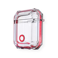 Чехол для AirPods 1/2 Shockproof Transparent Red